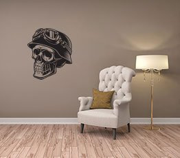 Naklejka na ścianę - Moto Czaszka