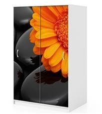 Naklejka na szafę - Gerbera i kamienie 0053