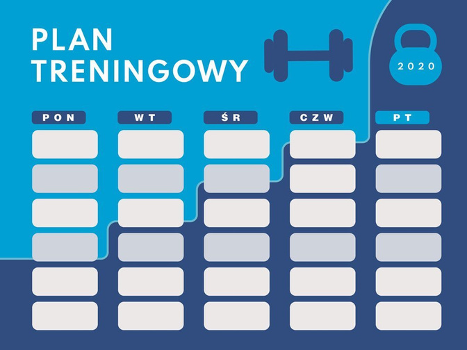 Magnetyczny planer ćwiczeń - Trening Siłowy