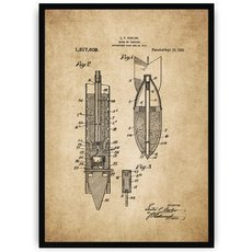 Plakat na starym papierze - torpeda