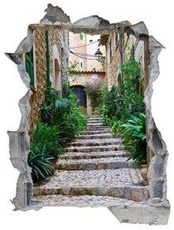 Naklejka na ścianę Dziura 3D - Uliczka na Majorce 0285