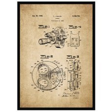 Plakat na starym papierze - kamera