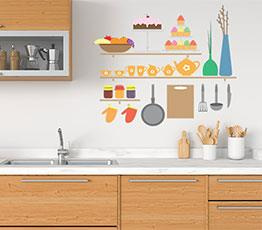 Naklejka na ścianę - Półki z pysznościami - 0097