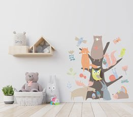 Naklejka na ścianę - Drzewo Zwierząt