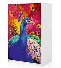 Naklejka na szafę - Kolorowy paw 0160