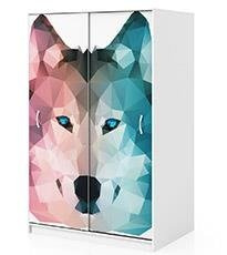 Naklejka na szafę - Poligownowy wilk 0315