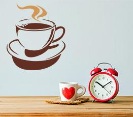 Naklejka na ścianę - Filiżanka gorącej kawy - 0059