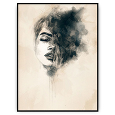 Plakat - Kobieta na starym papierze