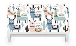 Naklejka na stolik kawowy LACK IKEA - Indiańskie lamy 0243