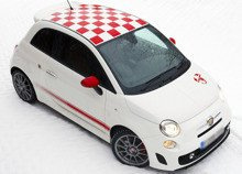 Fiat 500 - naklejka na dach + naklejki boczne