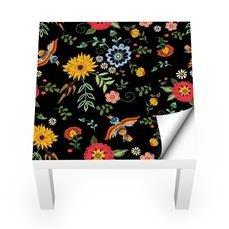 Naklejka na stolik LACK IKEA - Haftowane kwiaty 0077