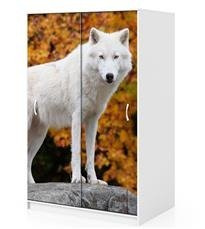 Naklejka na szafę - Biały wilk 0140
