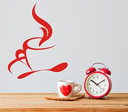 Naklejka na ścianę - Filiżanka z łyżeczką - 0061