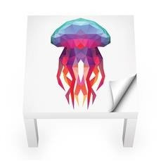 Naklejka na stolik LACK IKEA - Kolorowa meduza 0189