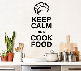 Naklejka na ścianę - Keep calm and cook food - 0080