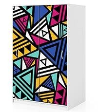 Naklejka na szafę - Kolorowe trójkąty 0264