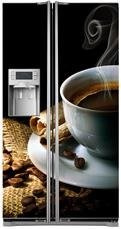 Naklejka na lodówkę side-by-side - Ciemna kawa 0293