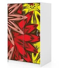 Naklejka na szafę - Kwieciste kształy v3 0299