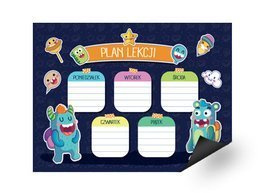 Magnetyczny plan lekcji - Wesołe Stworki