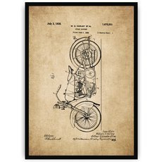 Plakat na starym papierze - motocykl