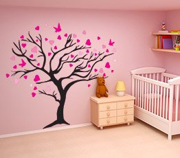 Naklejka na ścianę - Kolorowe serca