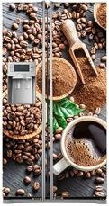 Naklejka na lodówkę side-by-side - Filiżanka świeżo mielonej kawy 0559
