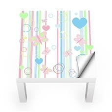 Naklejka na stolik LACK IKEA - Motyle i serca 0145