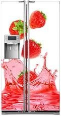 Naklejka na lodówkę side-by-side - Soczyste truskawki 0190