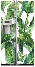 Naklejka na lodówkę side-by-side - Tropikalne liście 0526