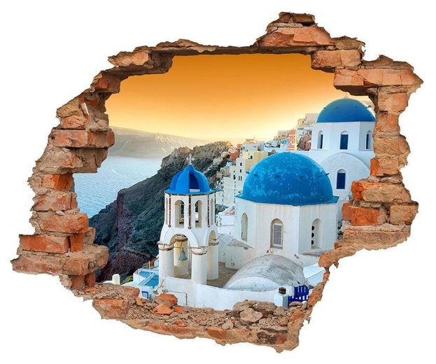 Naklejka na ścianę Dziura 3D Santorini 0323