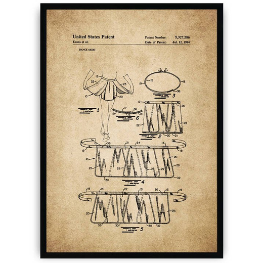 Plakat na starym papierze - spódnica do tańca