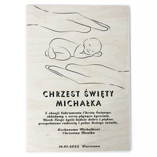 Drewniany plakat - Chrzest wz13