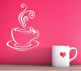 Naklejka na ścianę - Filiżanka kawy - 0009