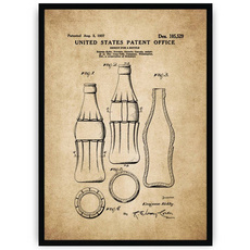 Plakat na starym papierze - butelka