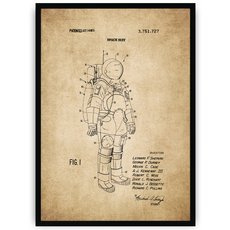 Plakat na starym papierze - skafander kosmiczny
