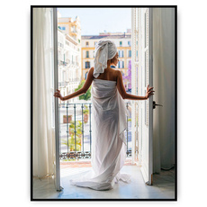 Plakat -  Kobieta na balkonie