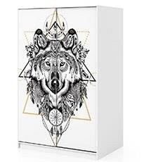 Naklejka na szafę - Aztecki wilk 0266