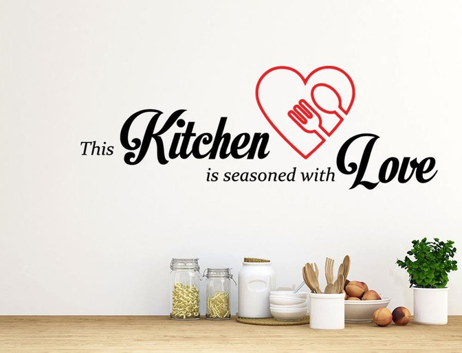 Naklejka na ścianę - Kitchen in love - 0081