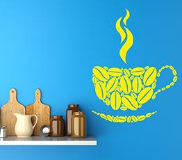 Naklejka na ścianę - Ziarnista filiżanka - 0117