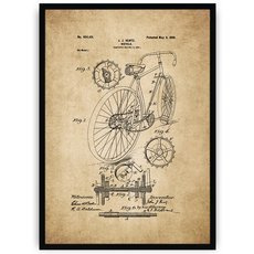 Plakat na starym papierze - rower