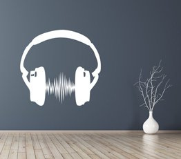 Naklejka na ścianę - Słuchawki