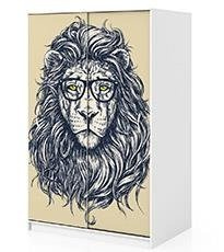 Naklejka na szafę - Lew hipster 0254
