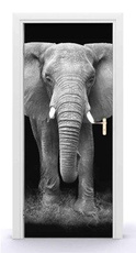 Naklejka na drzwi - Idący słoń 0710
