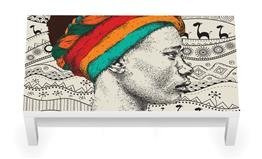 Naklejka na stolik kawowy LACK IKEA - Kobieta w turbanie 0048