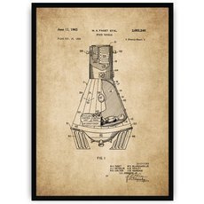 Plakat na starym papierze - kapsuła kosmiczna