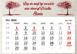 Drewniany kalendarz A4 2023 - Dzień Dziadka i Babci wz31