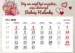 Drewniany kalendarz A4 2023 - Dzień Dziadka i Babci wz32