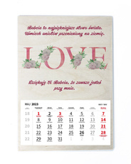 Drewniany kalendarz A3 2023 - Dzień Dziadka i Babci wz14