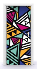 Naklejka na drzwi - Kolorowe trójkąty 0721