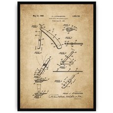 Plakat na starym papierze - brzytwa z wymiennym ostrzem